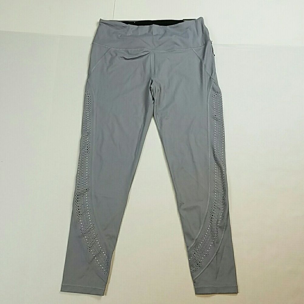 NWT Victoria Sport Knockout Tight Laser Cut Leggings - Grey - Large